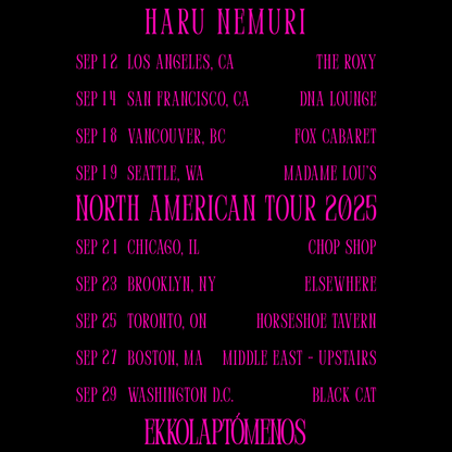 HARU NEMURI “ekkolaptómenos” 北米 Tour Limited T-Shirt